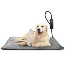 6 Adjustable Temperature Dog  Heating Pad with Timer (Color: Grey)