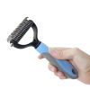 Pet Grooming Tool 2 Sided Undercoat Rake for Dogs - Safe Dematting Comb for Easy Mats & Tangles Removing -Pet Brush-Dog Grooming-Grooming Tool