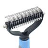 Pet Grooming Tool 2 Sided Undercoat Rake for Dogs - Safe Dematting Comb for Easy Mats & Tangles Removing -Pet Brush-Dog Grooming-Grooming Tool